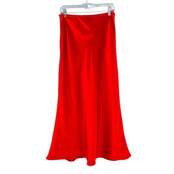 Resa Isla Satin Maxi Skirt Red Size Large - Picture 2 of 11